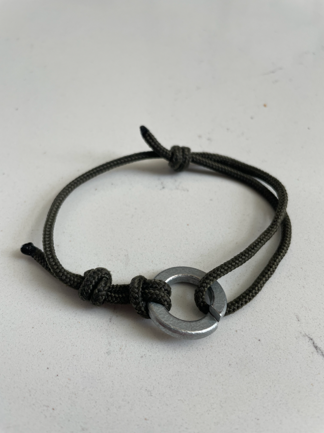 Forest Green Paracord + Steel Spring Washer