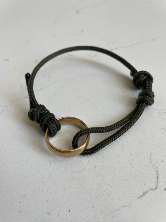 Forest Green Paracord + Gold Ring