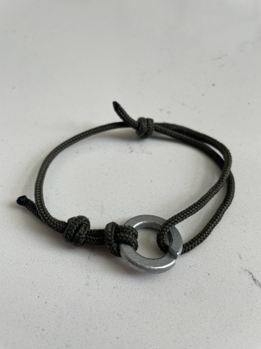 Forest Green Paracord + Steel Spring Washer 001